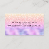 Elegant Glitter Holographic Lijst Bokeh Visitekaartje (Achterkant)