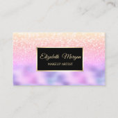Elegant Glitter Holographic Lijst Bokeh Visitekaartje (Voorkant)