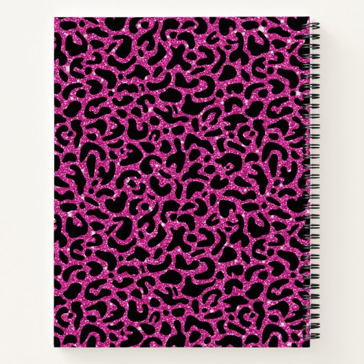 Elegant Glitter Hot Pink Sketchbook-laptop Notitieboek (Achterkant)