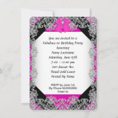 Elegant Glitter Hot Pink Stiletto Birthday Party 4 Kaart (Achterkant)