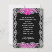 Elegant Glitter Hot Pink Stiletto Fabulous Party Kaart (Achterkant)