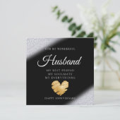 Elegant Glitter Husband Jubileum Kaart (Staand voorkant)