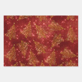 Elegant Glitter-kerstboompatroon Inpakpapier Vel (Voorkant 2)