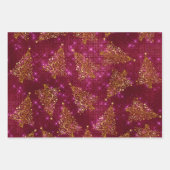 Elegant Glitter-kerstboompatroon Inpakpapier Vel (Voorkant)