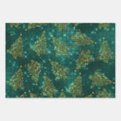 Elegant Glitter-kerstboompatroon Inpakpapier Vel (Voorkant 2)