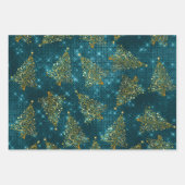 Elegant Glitter-kerstboompatroon Inpakpapier Vel (Voorkant)