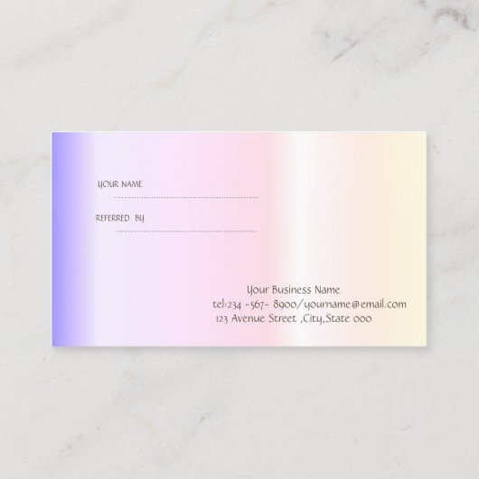 Elegant Glitter Lashes Moderne Referral Kaart (Achterkant)