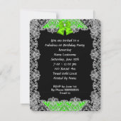 Elegant Glitter Lime Green Stiletto Fabulous Party Kaart (Achterkant)