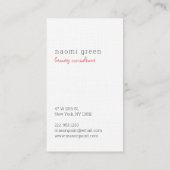 Elegant Glitter Lips Beauty Linen minimalist Visitekaartje (Achterkant)