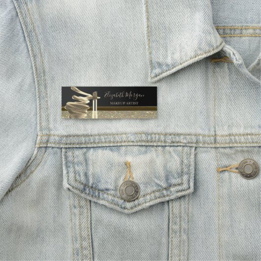 Elegant Glitter Lipstick, Makeup kunstenaar Naamplaatje (In situ)