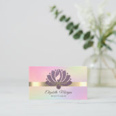 Elegant Glitter Lotus Flower Makeup Holographic Visitekaartje (Staand voorkant)