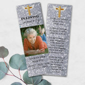 Elegant Glitter Memorial Poem Bladwijzer Mini Visitekaartjes