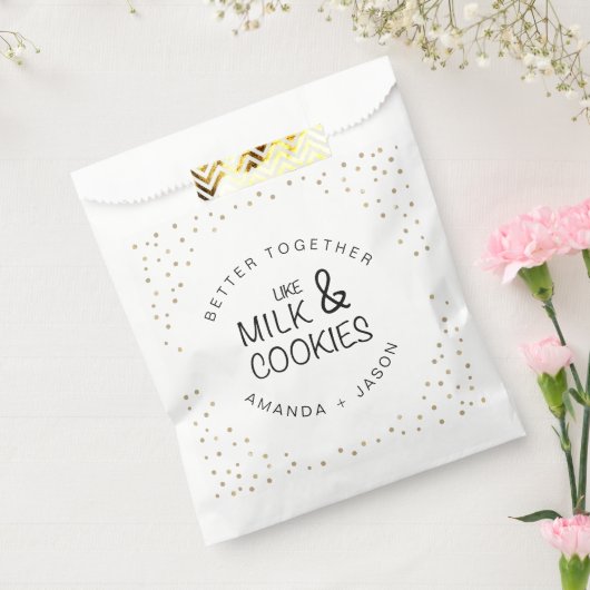 Elegant Glitter Milk en koekjes Wedding Favor Bag Bedankzakje (Gezegeld)