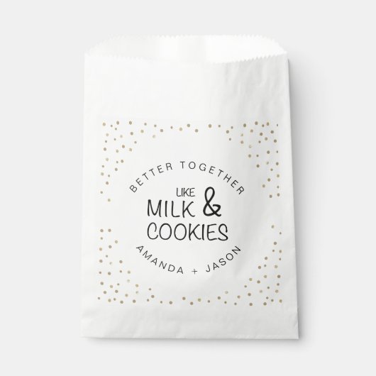Elegant Glitter Milk en koekjes Wedding Favor Bag Bedankzakje (Voorkant)