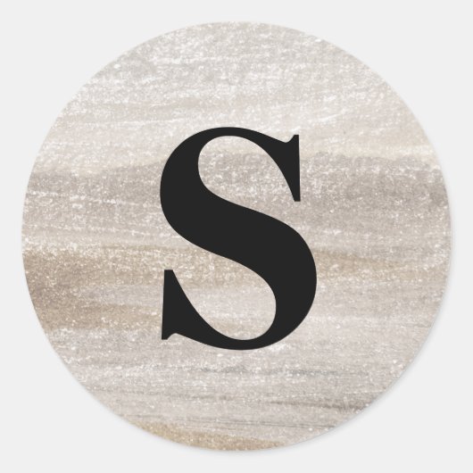Elegant Glitter Monogram Envelope Seal Ronde Sticker (Voorkant)