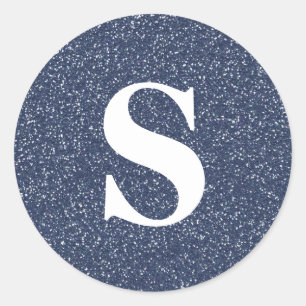 Elegant Glitter Monogram Envelope Seal Ronde Sticker
