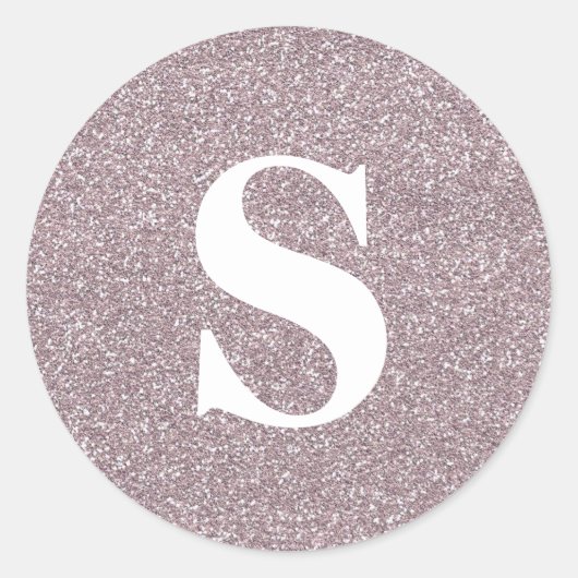 Elegant Glitter Monogram Envelope Seal Ronde Sticker (Voorkant)
