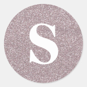 Elegant Glitter Monogram Envelope Seal Ronde Sticker