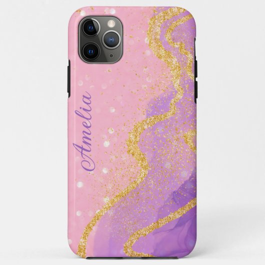 Elegant Glitter monogrammed naam Case-Mate iPhone Case (Achterkant)