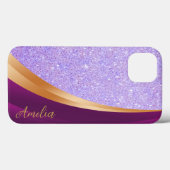 Elegant Glitter monogrammed naam Case-Mate iPhone Case (Achterkant (horizontaal))