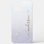 Elegant Glitter monogrammed naam Case-Mate iPhone Case (Achterkant)