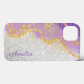 Elegant Glitter monogrammed naam Case-Mate iPhone Case (Achterkant (horizontaal))