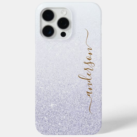 Elegant Glitter monogrammed naam Case-Mate iPhone Case (Achterkant)