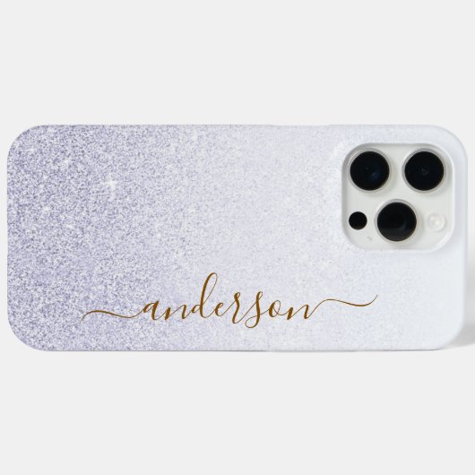 Elegant Glitter monogrammed naam Case-Mate iPhone Case (Achterkant (horizontaal))