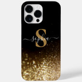 Elegant Glitter monogrammed naam Case-Mate iPhone Case (Achterkant)