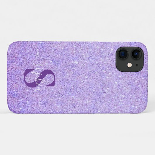Elegant Glitter monogrammed naam Case-Mate iPhone Case (Achterkant (horizontaal))