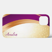 Elegant Glitter monogrammed naam Case-Mate iPhone Case (Achterkant (horizontaal))