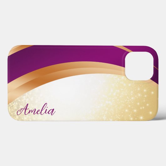 Elegant Glitter monogrammed naam Case-Mate iPhone Case (Achterkant (horizontaal))