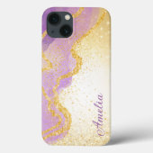 Elegant Glitter monogrammed naam Case-Mate iPhone Case (Achterkant)