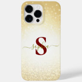 Elegant Glitter monogrammed naam Case-Mate iPhone Case (Achterkant)