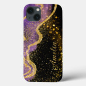 Elegant Glitter monogrammed naam Case-Mate iPhone Case (Achterkant)