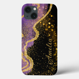 Elegant Glitter monogrammed naam Case-Mate iPhone Case