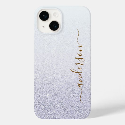 Elegant Glitter monogrammed naam Case-Mate iPhone Case (Achterkant)