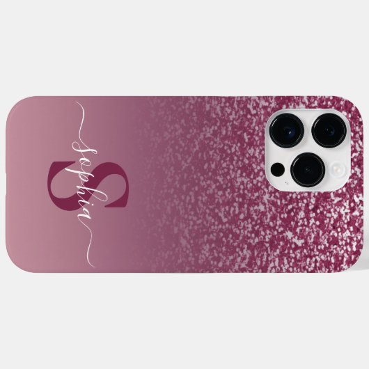 Elegant Glitter monogrammed naam Case-Mate iPhone Case (Achterkant (horizontaal))