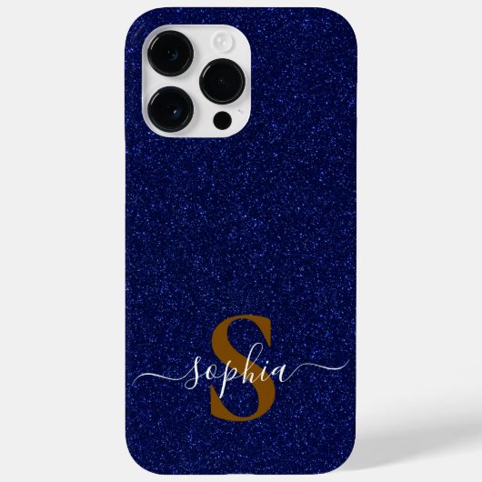 Elegant Glitter monogrammed naam Case-Mate iPhone Case (Achterkant)