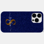 Elegant Glitter monogrammed naam Case-Mate iPhone Case (Achterkant (horizontaal))