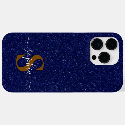 Elegant Glitter monogrammed naam Case-Mate iPhone Case (Achterkant (horizontaal))