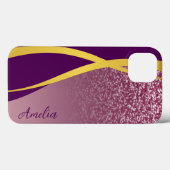 Elegant Glitter monogrammed naam Case-Mate iPhone Case (Achterkant (horizontaal))