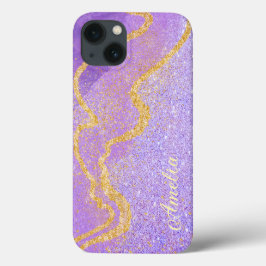 Elegant Glitter monogrammed naam Case-Mate iPhone Case