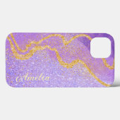 Elegant Glitter monogrammed naam Case-Mate iPhone Case (Achterkant (horizontaal))