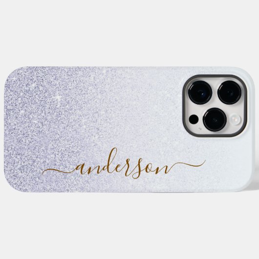Elegant Glitter monogrammed naam Case-Mate iPhone Case (Achterkant (horizontaal))