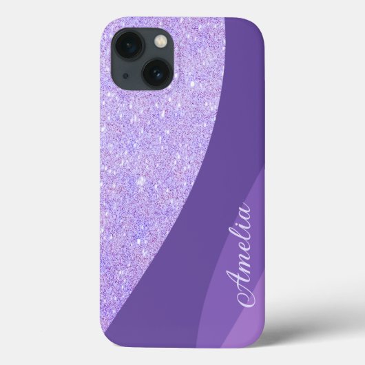 Elegant Glitter monogrammed naam Case-Mate iPhone Case (Achterkant)