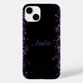 Elegant Glitter monogrammed naam Case-Mate iPhone Case (Achterkant)