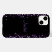 Elegant Glitter monogrammed naam Case-Mate iPhone Case (Achterkant (horizontaal))