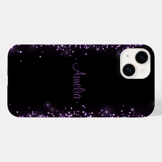 Elegant Glitter monogrammed naam Case-Mate iPhone Case (Achterkant (horizontaal))
