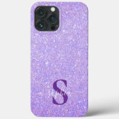 Elegant Glitter monogrammed naam Case-Mate iPhone Case (Achterkant)